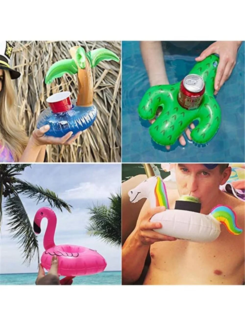 Inflatable Drink Holders 35 Pack Pool Party Floating Cup Holder Floaties Bulk